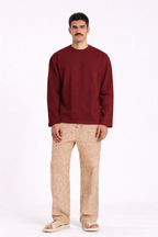 Mahroon Loose Fit Cropped T-Shirt