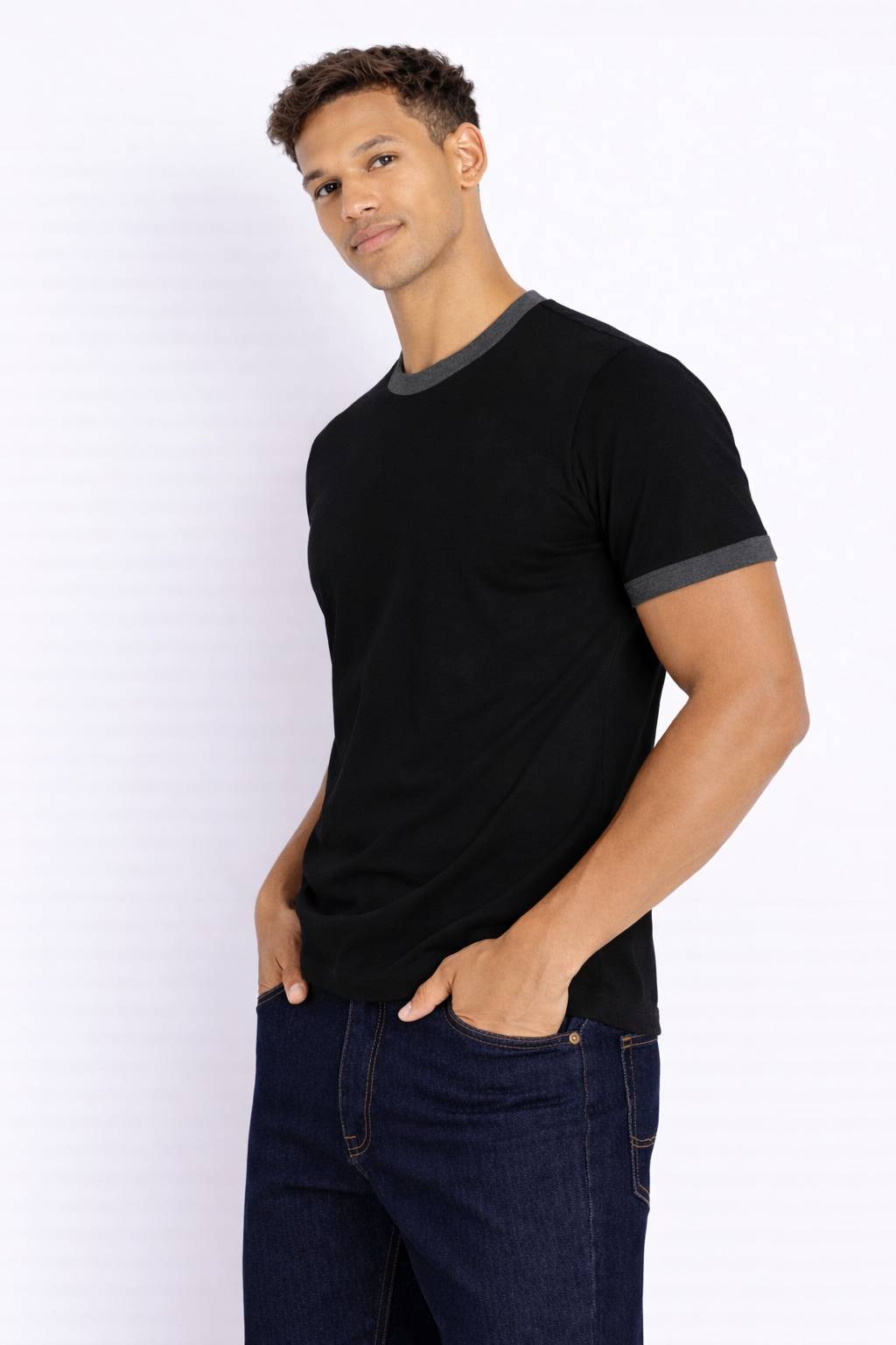 Rogue Muscle Ringer Tee | Black Grey