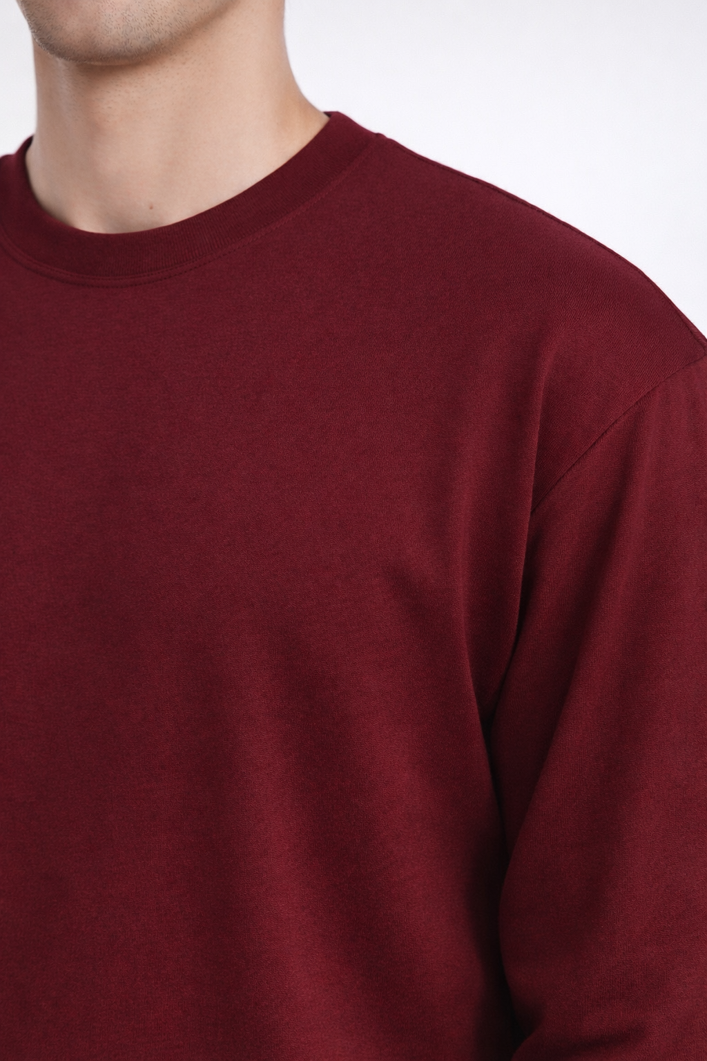 Mahroon Loose Fit Cropped T-Shirt