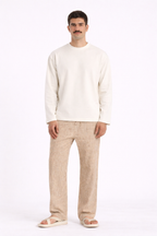 Cream Loose Fit Cropped T-Shirt