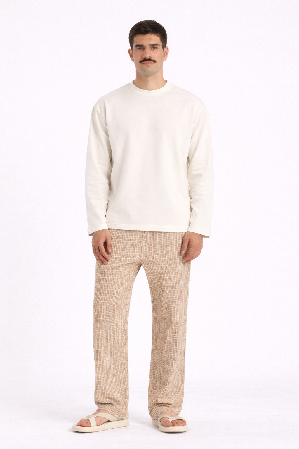 Cream Loose Fit Cropped T-Shirt