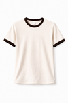 Rogue Muscle Ringer Tee | Off White Dark Brown