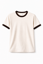 Rogue Muscle Ringer Tee | Off White Dark Brown