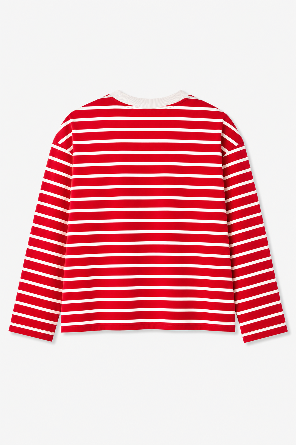 Red Stripe Loose Fit Cropped T-Shirt