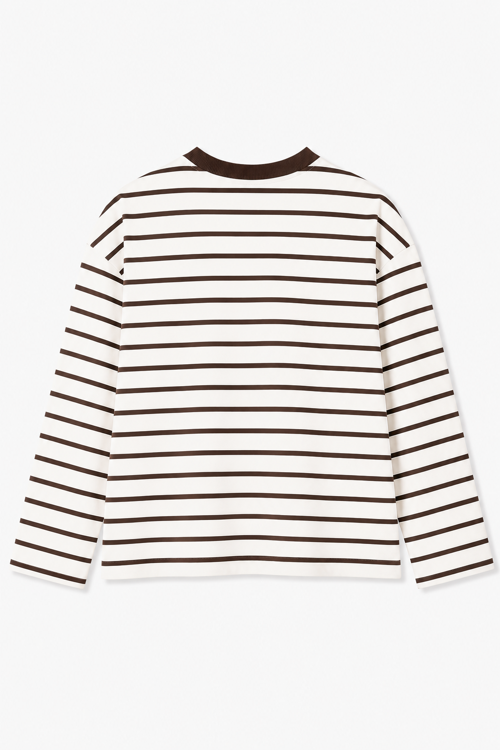 Brown Stripe Loose Fit Cropped T-Shirt