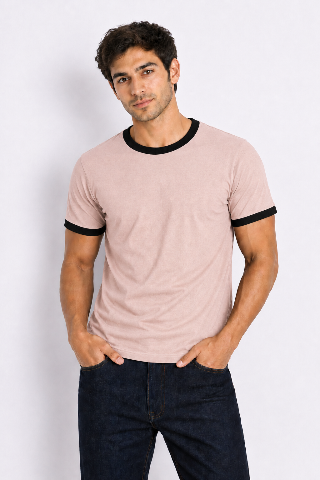 Rogue Muscle Ringer Tee | Peach Black