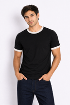 Rogue Muscle Ringer Tee | Black Off White