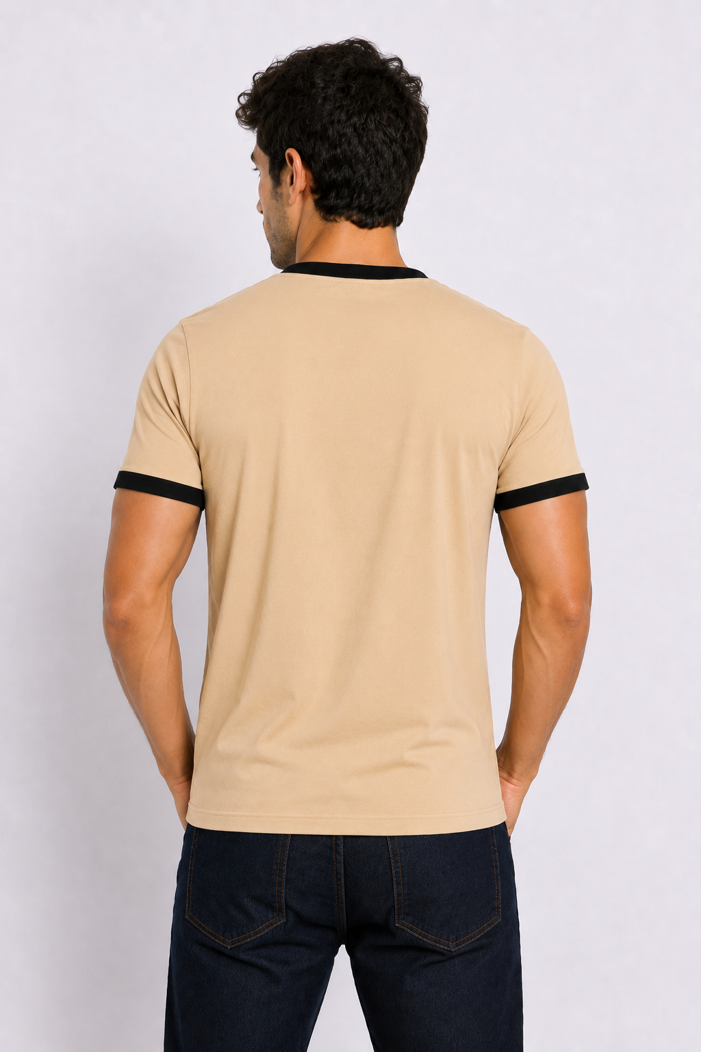 Rogue Muscle Ringer Tee | Warm Sand Beige - Black