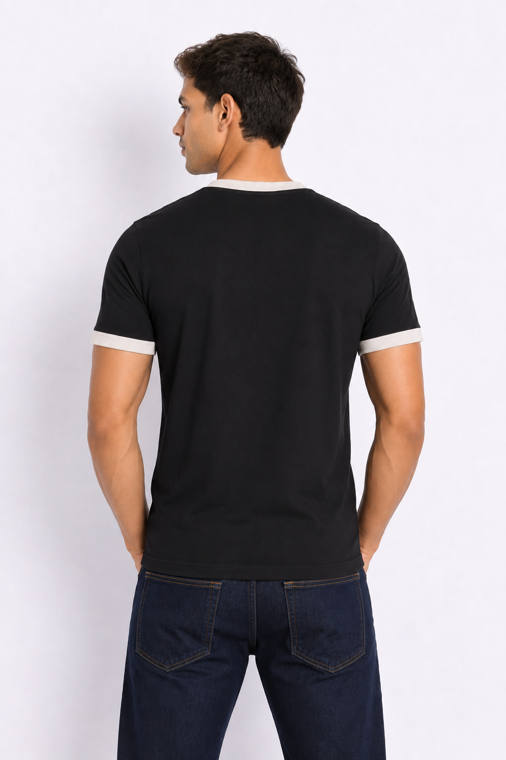 Rogue Muscle Ringer Tee | Black Off White