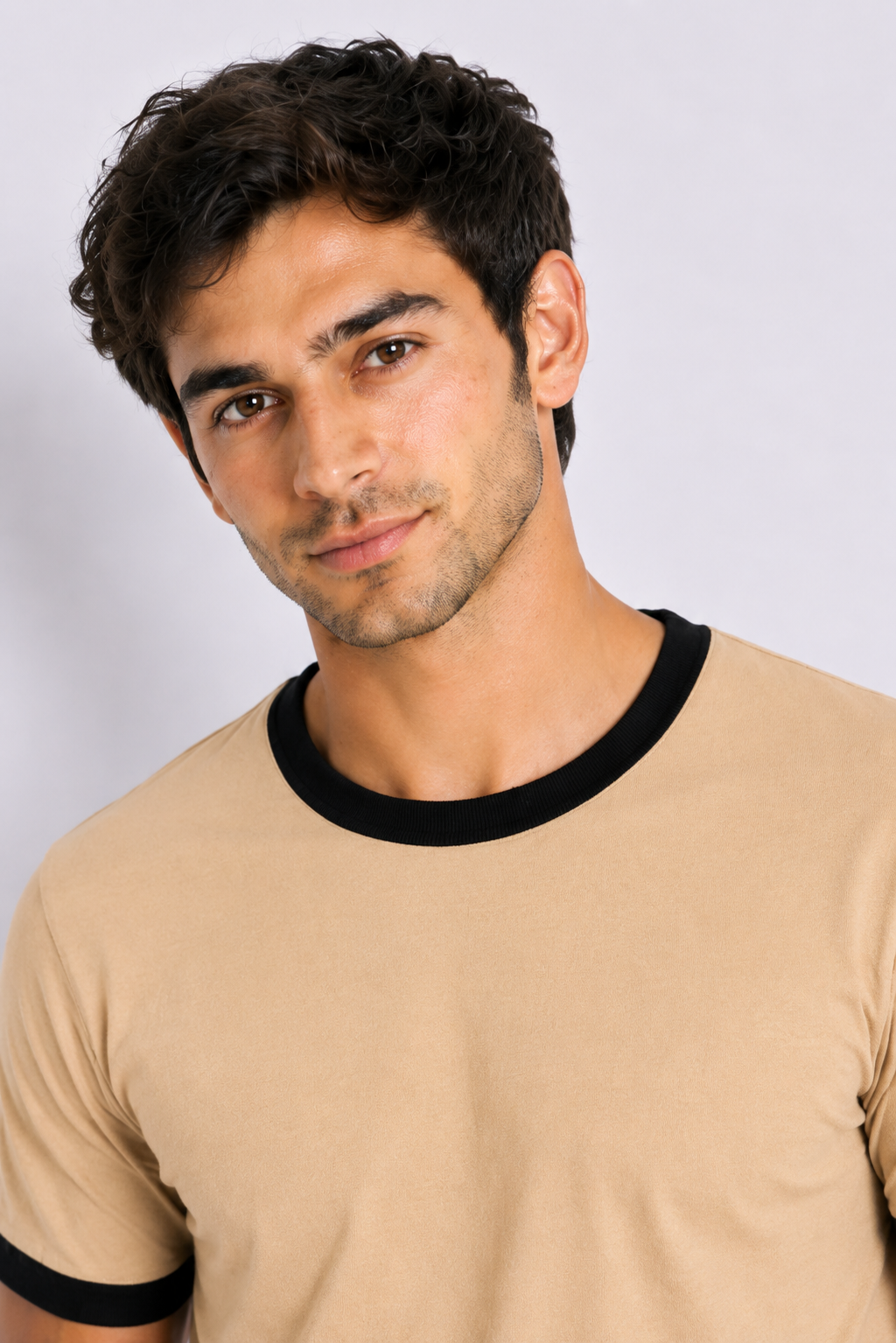 Rogue Muscle Ringer Tee | Warm Sand Beige - Black