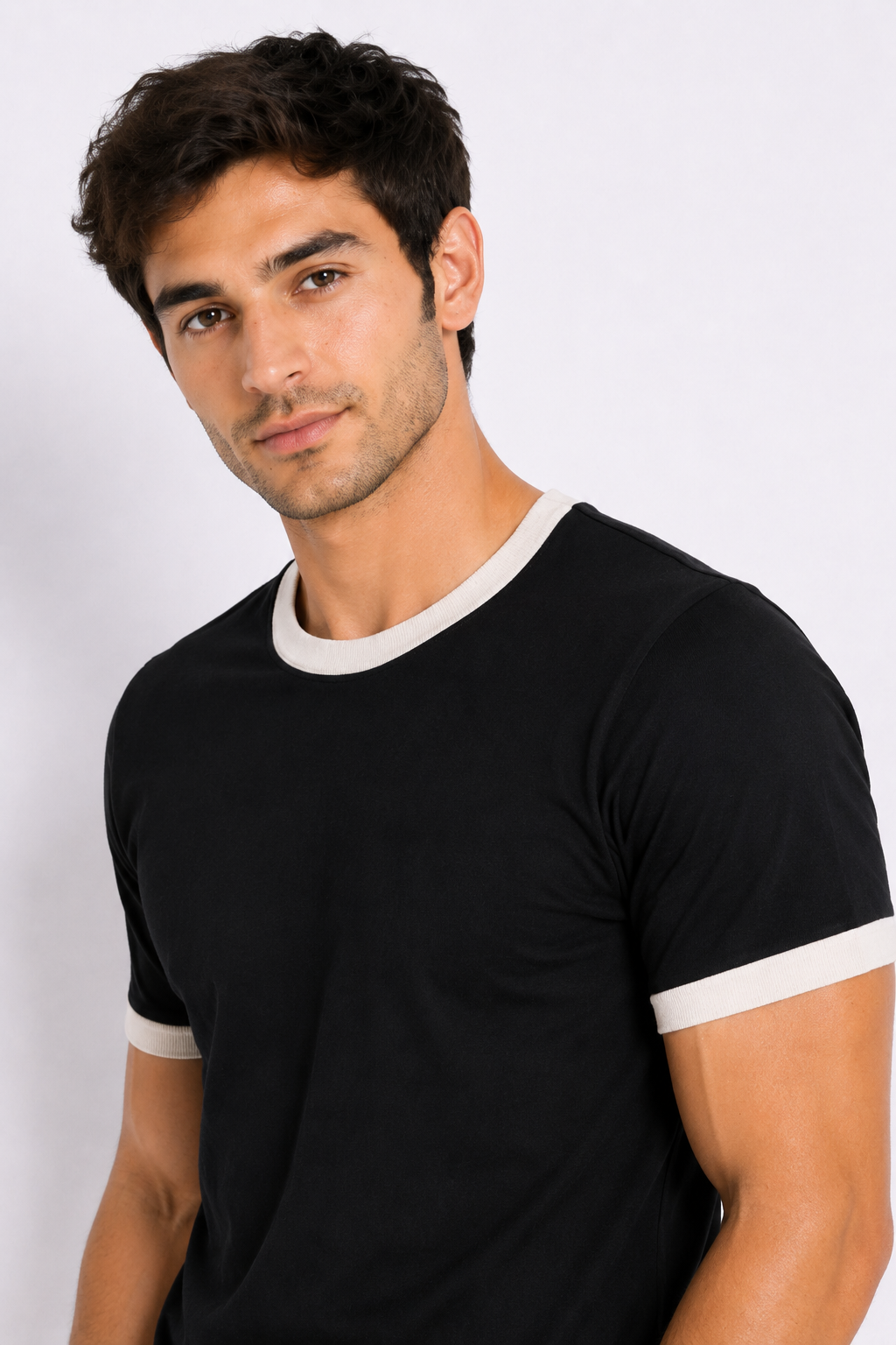 Rogue Muscle Ringer Tee | Black Off White