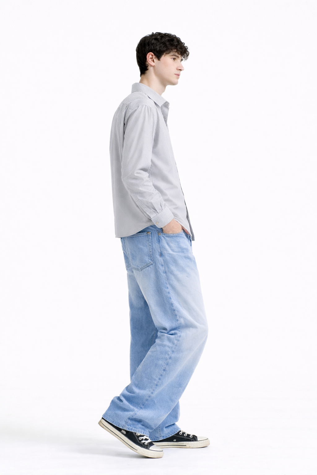 Mist Grey Stripe Shirt