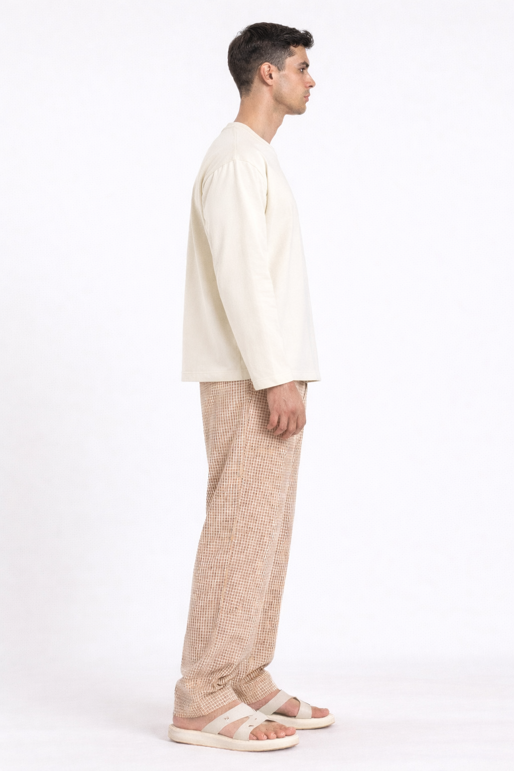 Cream Loose Fit Cropped T-Shirt