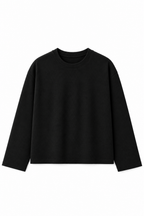 Black Loose Fit Cropped T-Shirt