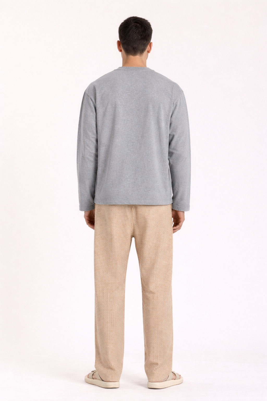 Grey Milenge Loose Fit Cropped T-Shirt