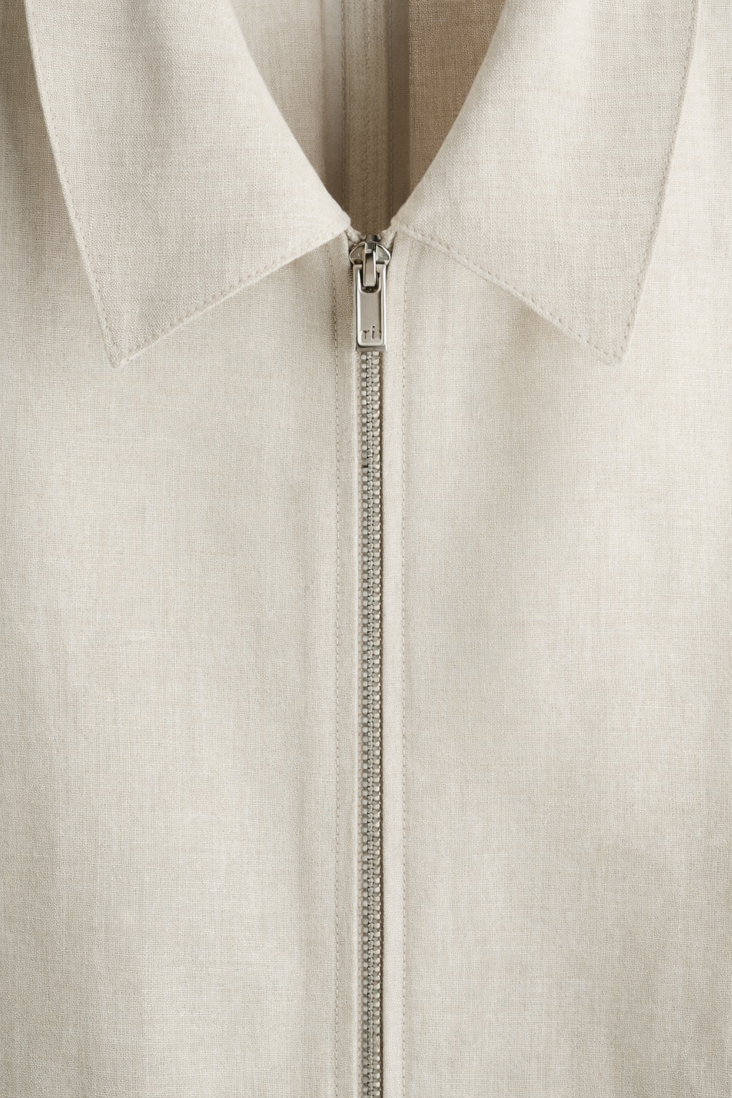 Ivory Breeze Zip Linen Jacket