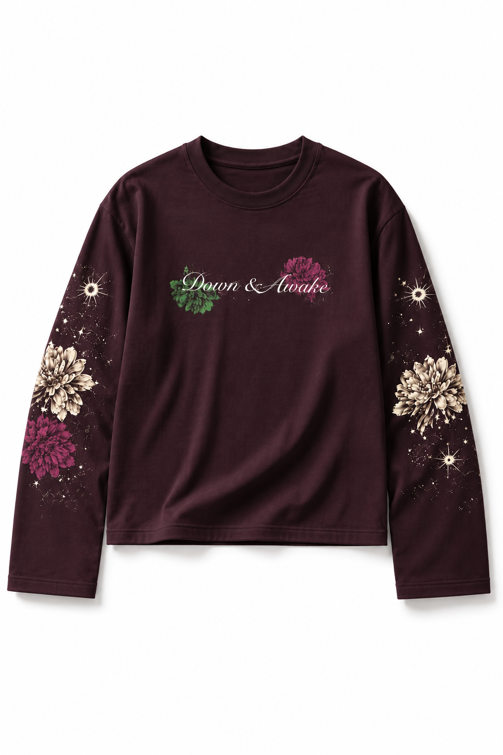 Brown Printed Long Sleeve T-Shirt
