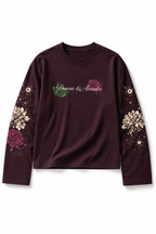 Brown Printed Long Sleeve T-Shirt