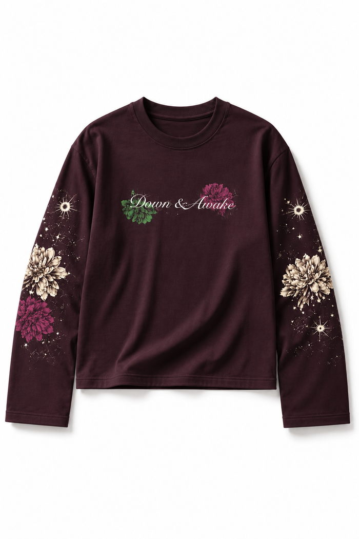 Brown Printed Long Sleeve T-Shirt
