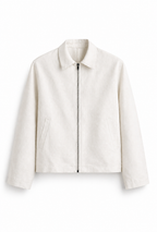 Ivory Breeze Zip Linen Jacket