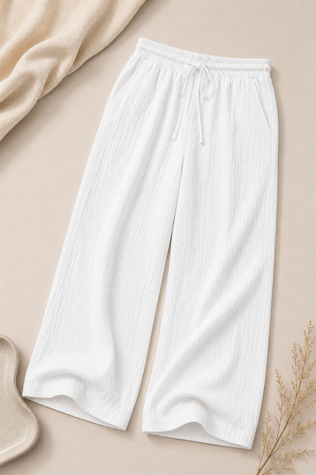 Breeze Summer Pants : White