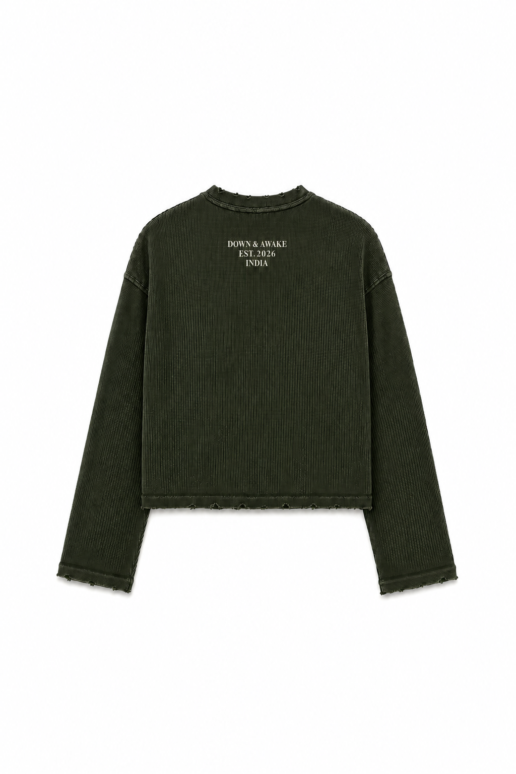 Vintage Rugged Waffle Tee | Military Green