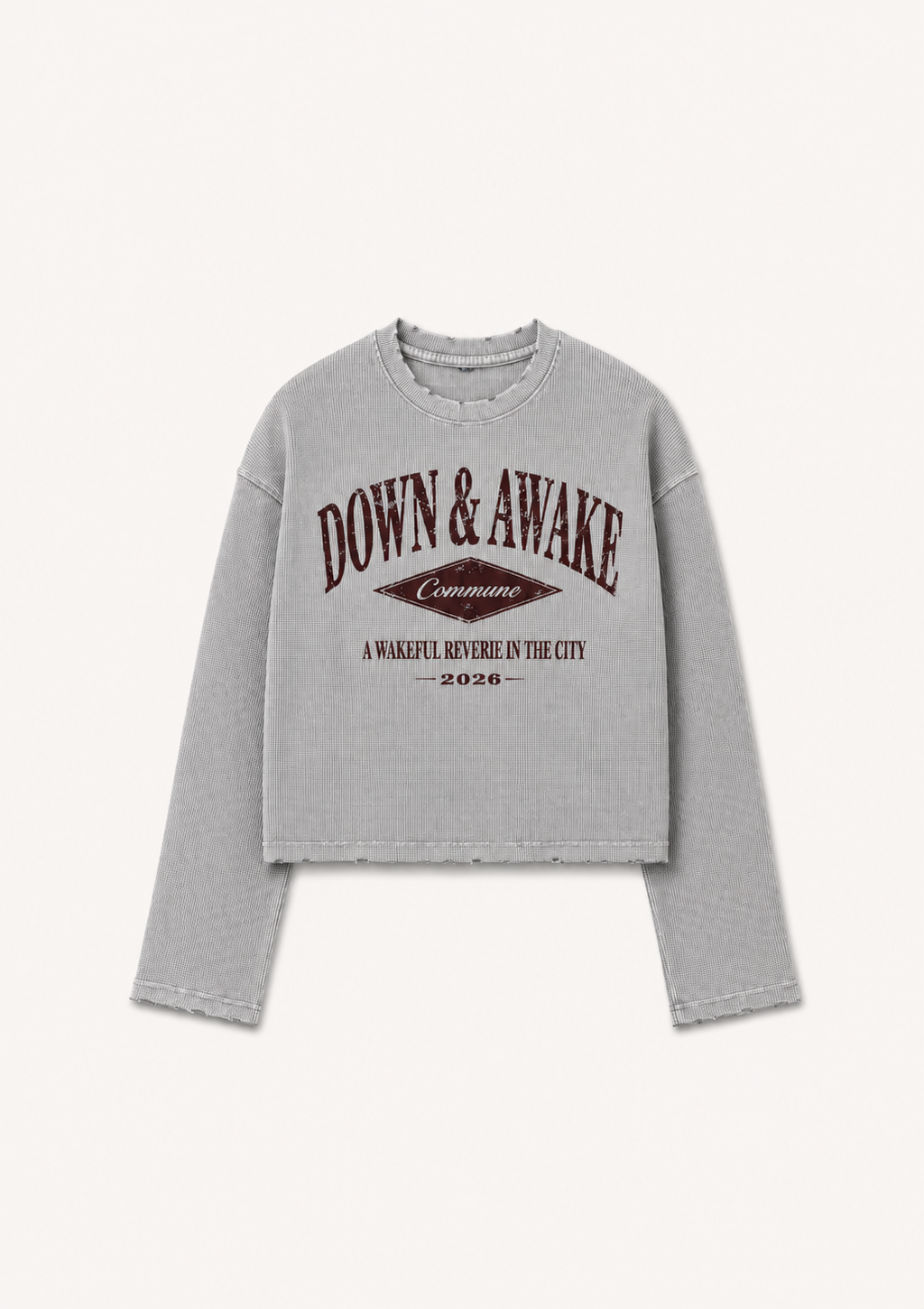 Vintage Rugged Waffle Tee | Sand Beige