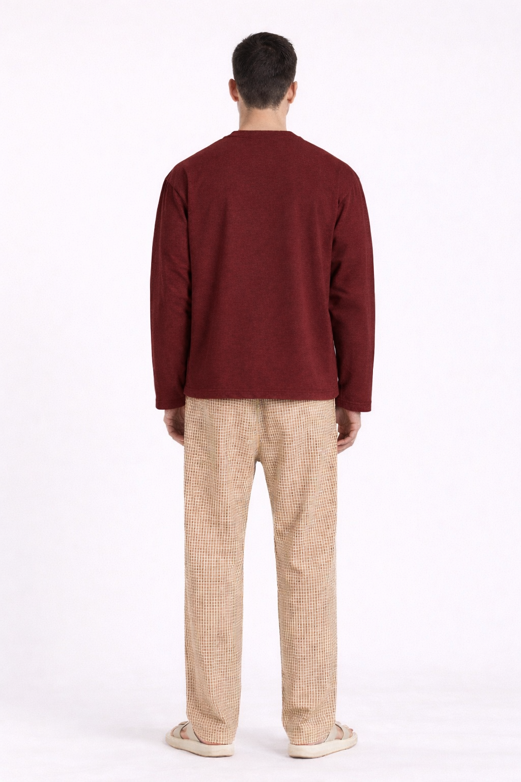 Mahroon Loose Fit Cropped T-Shirt