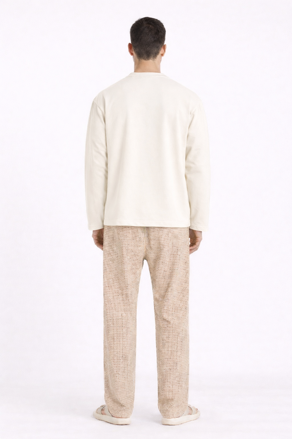 Cream Loose Fit Cropped T-Shirt