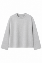 Grey Milenge Loose Fit Cropped T-Shirt