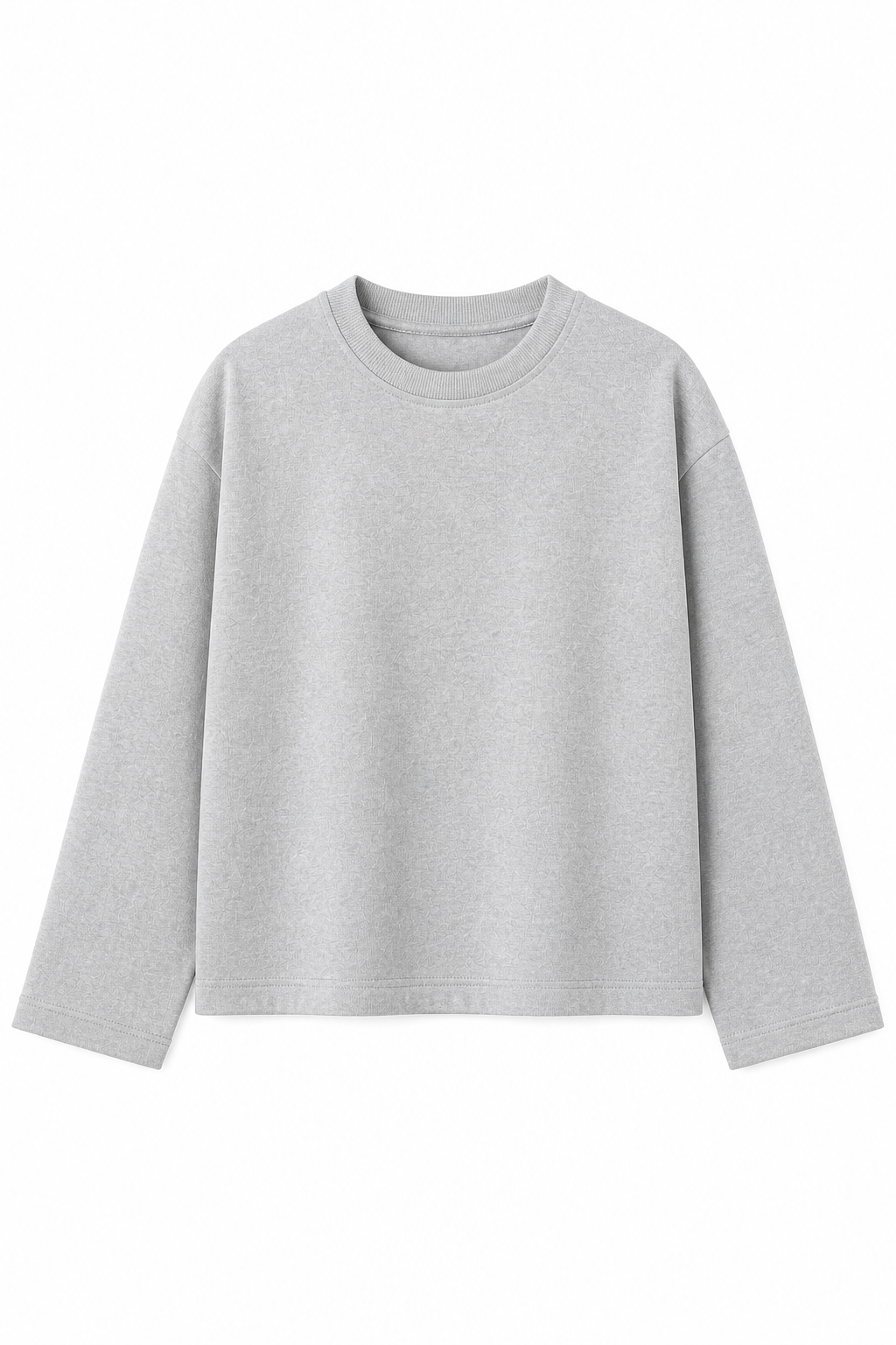 Grey Milenge Loose Fit Cropped T-Shirt