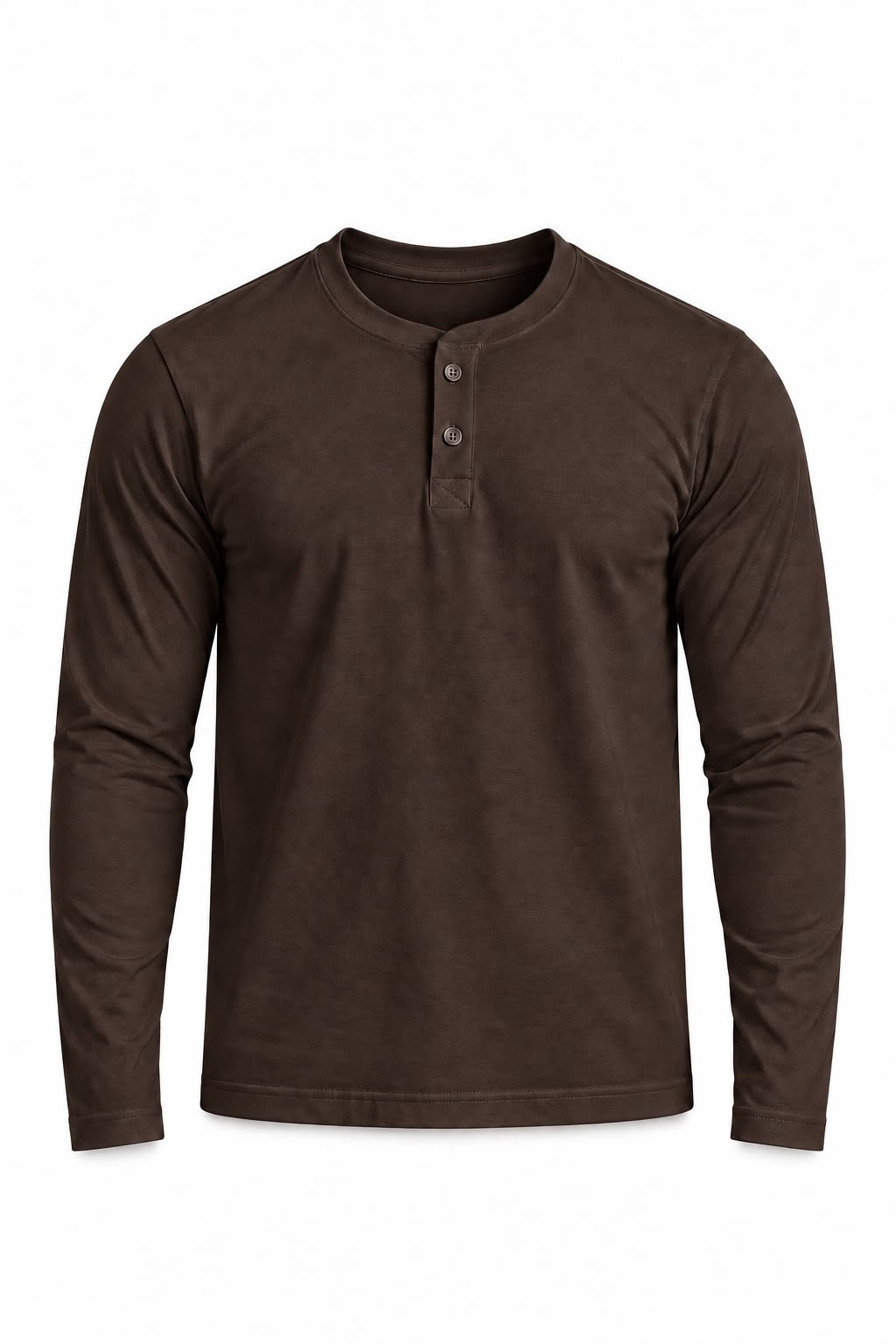 Henley Muscle Crop Tee | Coco Brown