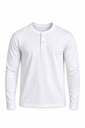 Henley Muscle Crop Tee | White