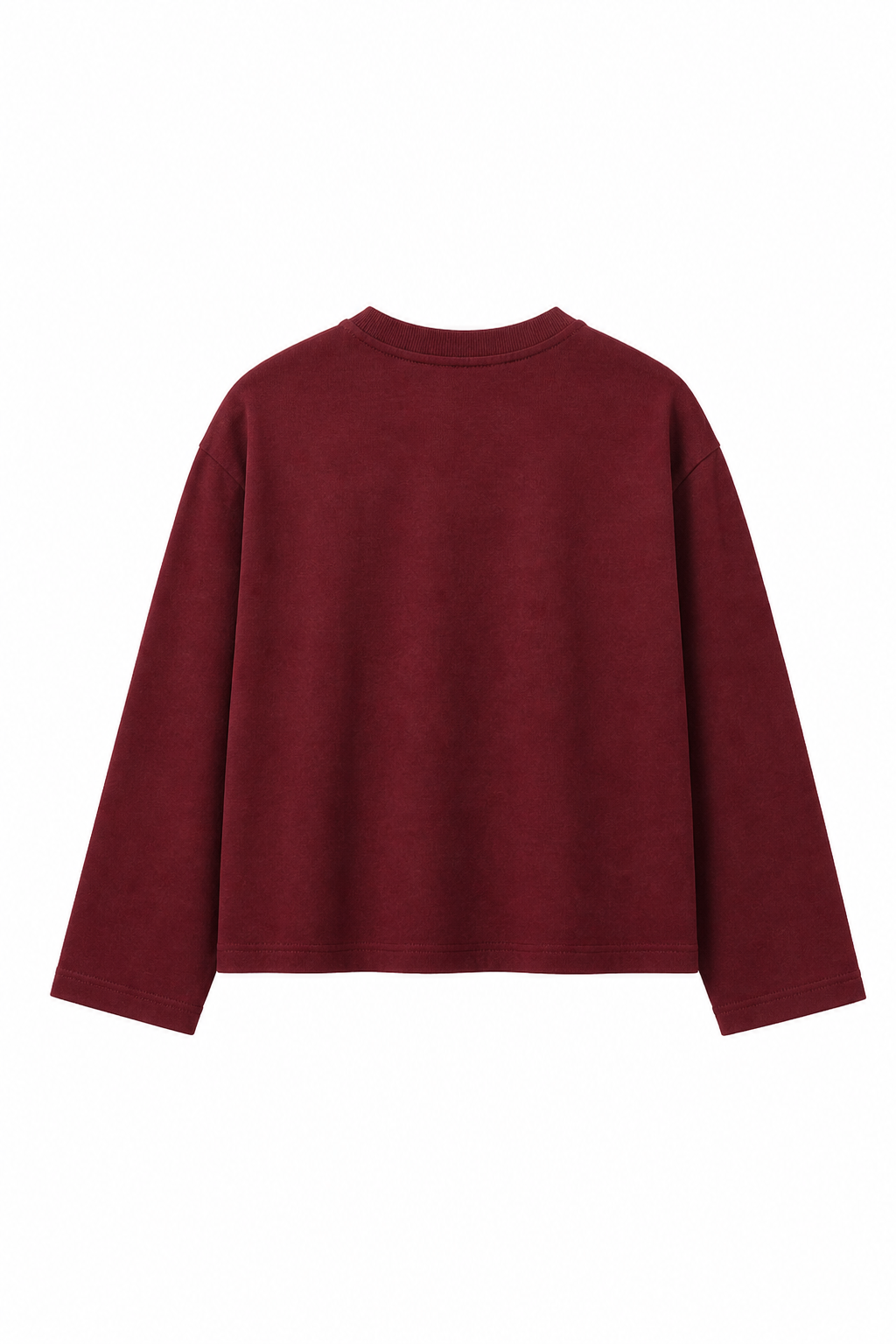 Mahroon Loose Fit Cropped T-Shirt