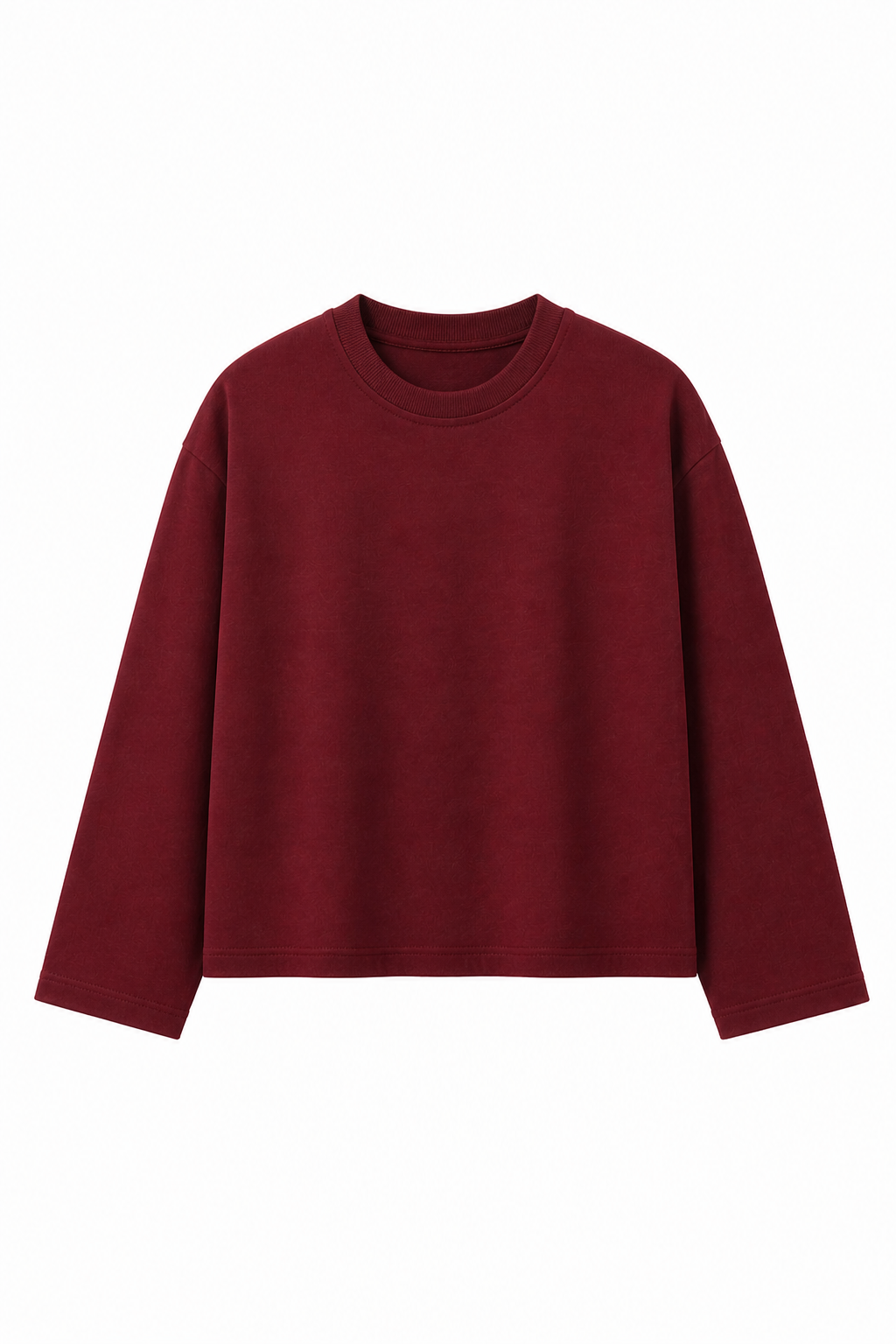 Mahroon Loose Fit Cropped T-Shirt