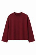Mahroon Loose Fit Cropped T-Shirt