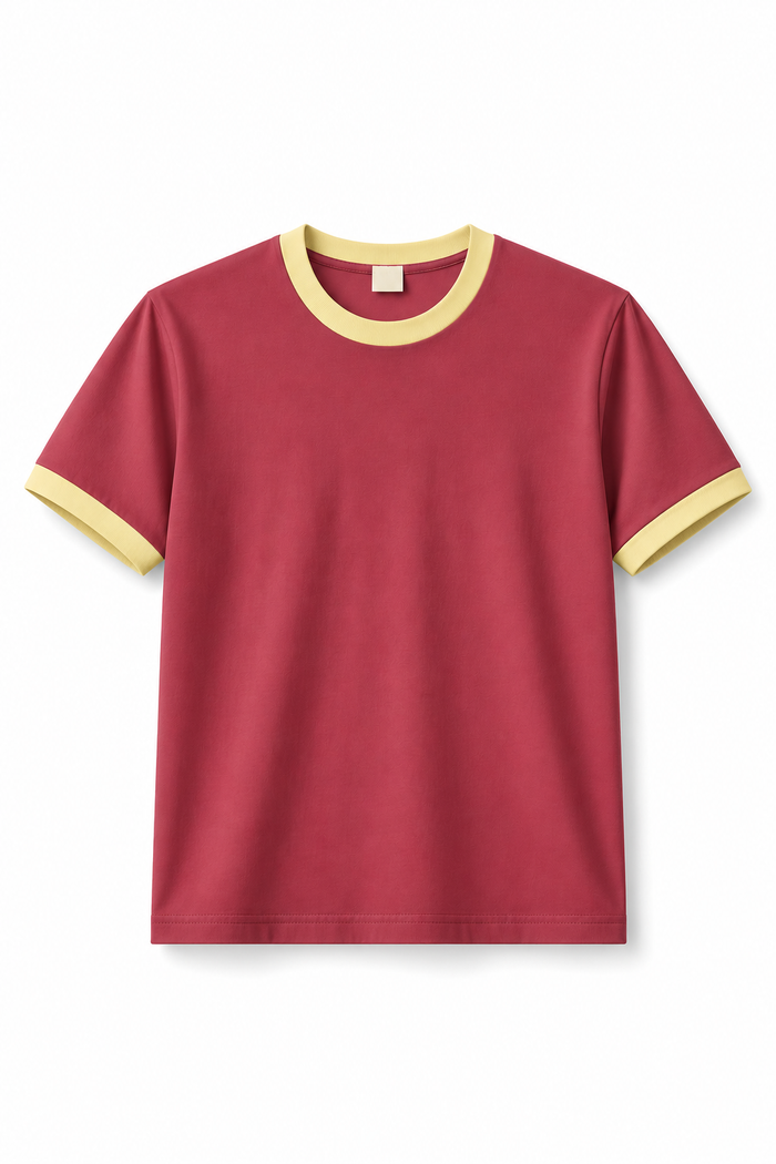 Rogue Muscle Ringer Tee | Maroon Pale Yellow