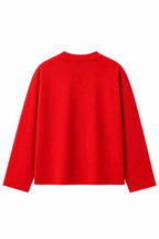 Blood Red Loose Fit Cropped T-Shirt