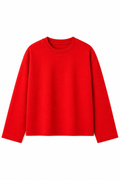 Blood Red Loose Fit Cropped T-Shirt