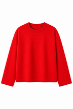 Blood Red Loose Fit Cropped T-Shirt