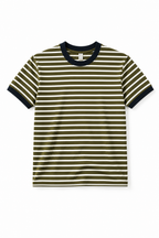 Stripe Ringer Tee | Olive Navy