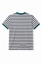 Stripe Ringer Tee | Navy Teal Green