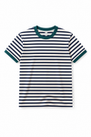 Stripe Ringer Tee | Navy Teal Green