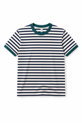 Stripe Ringer Tee | Navy Teal Green