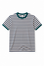 Stripe Ringer Tee | Navy Teal Green