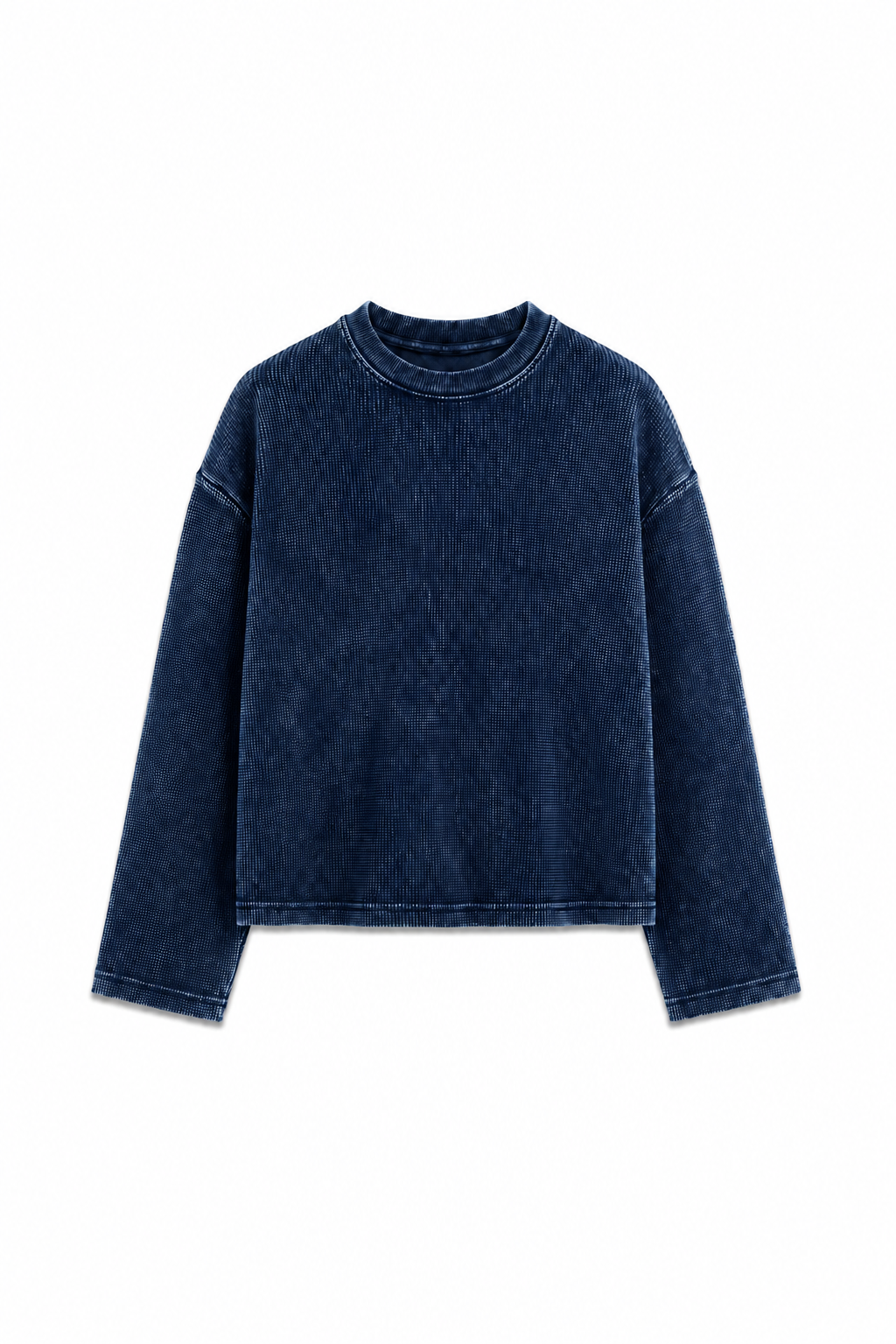 Waffle Tee | Navy Acid Wash