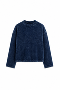 Waffle Tee | Navy Acid Wash