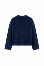 Waffle Tee | Navy Acid Wash