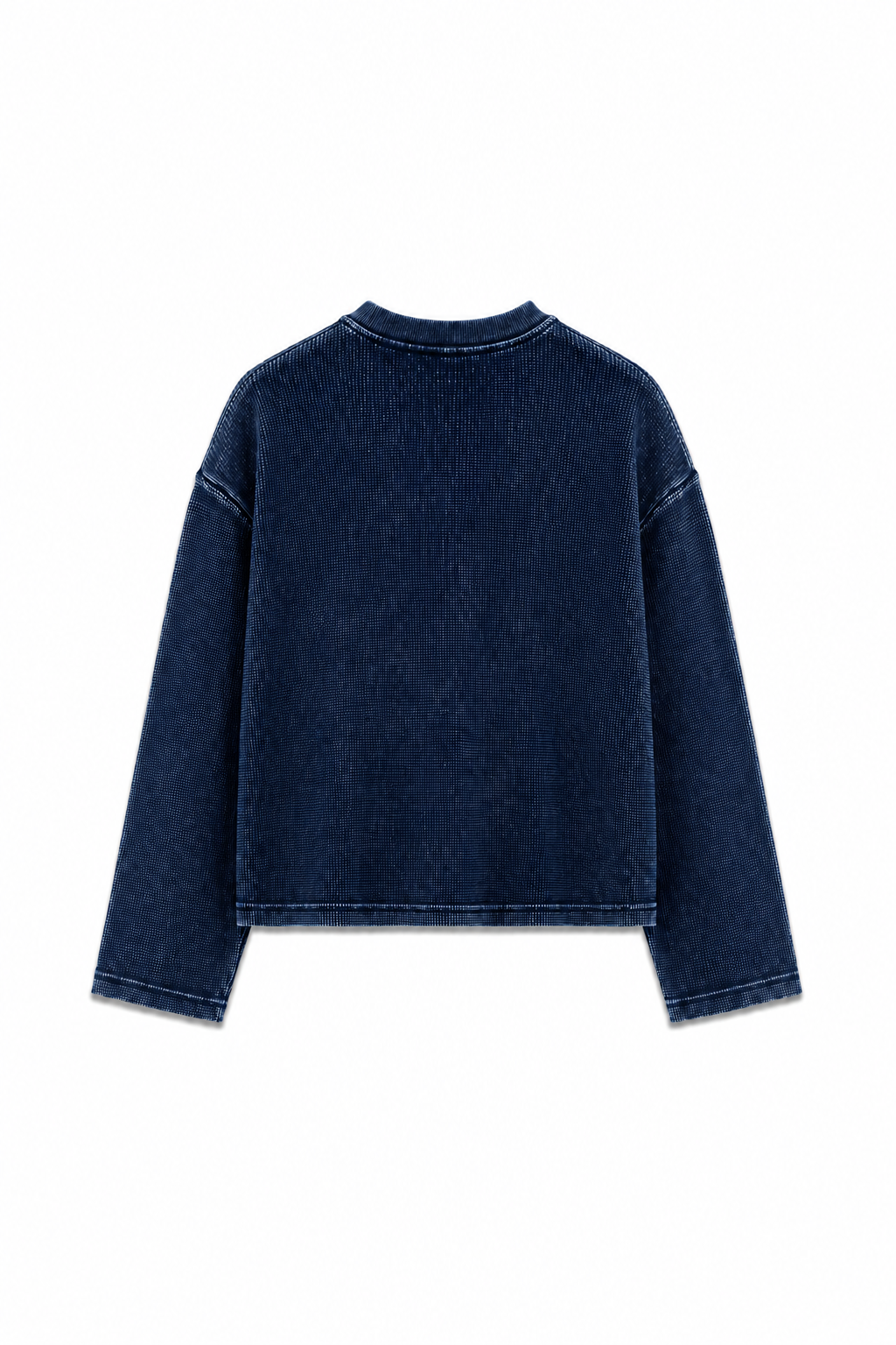 Waffle Tee | Navy Acid Wash