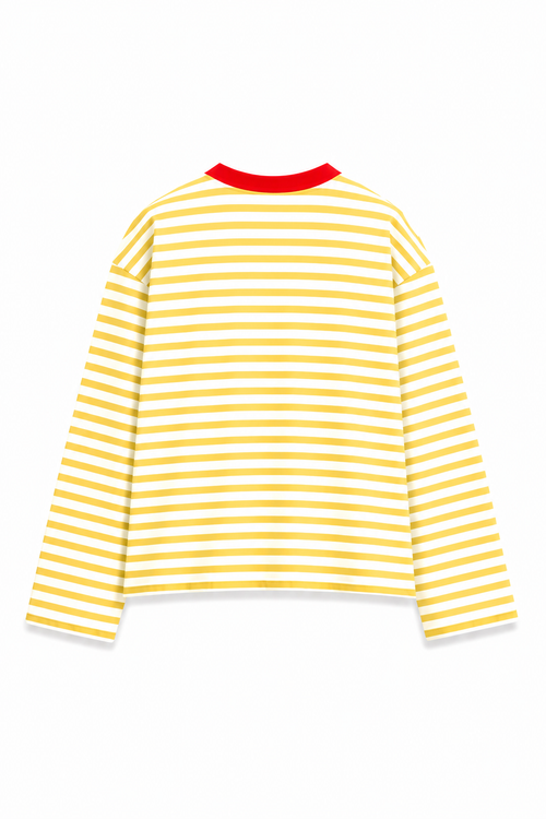 Blood Red Collar Long Sleeve Tee